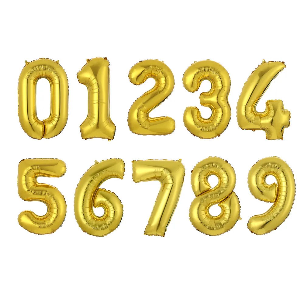 Набор золотых шаров-цифр Partigos 0-9 веер касса цифр 0 9