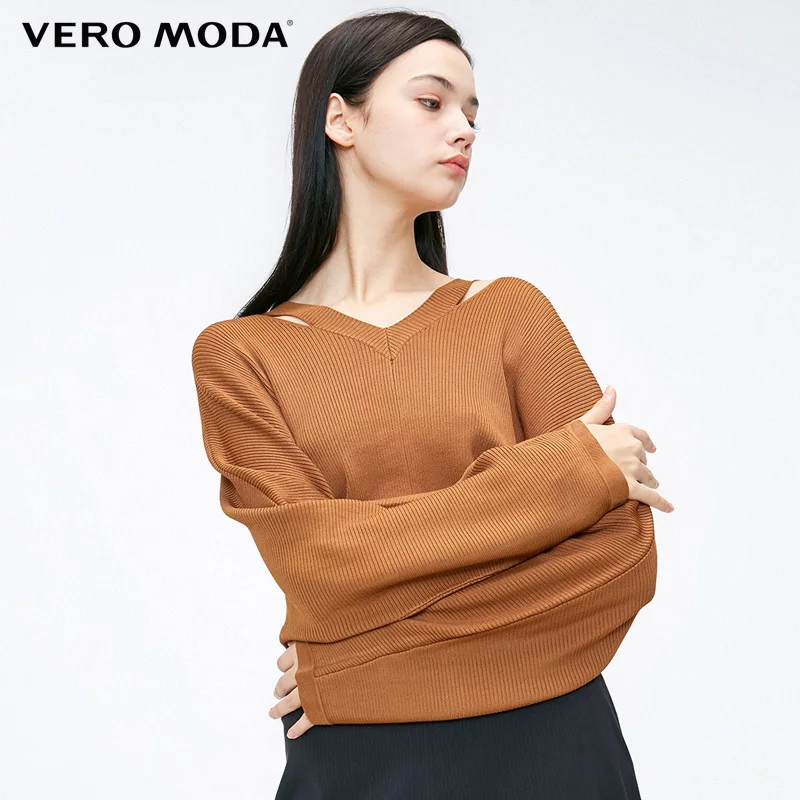 Женский свитер с длинным рукавом и v-образным вырезом Vero Moda зима 318424510 | Женская