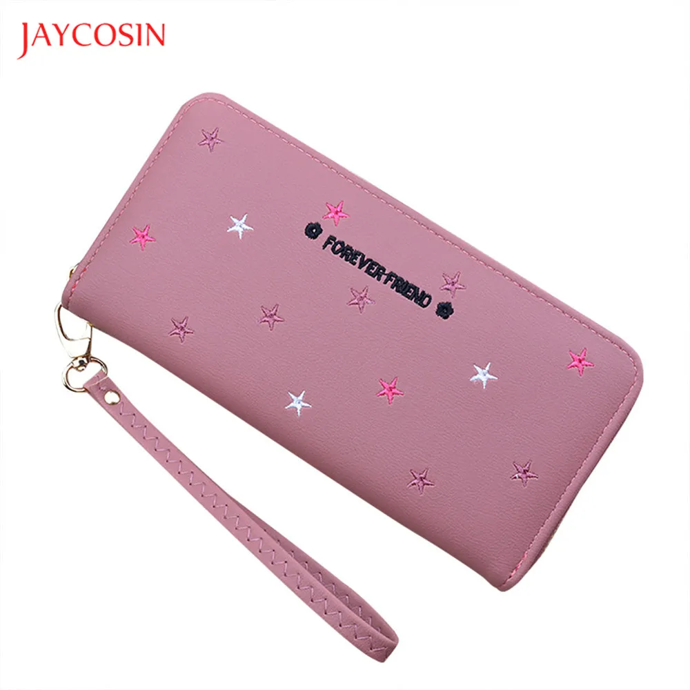 Новые модные кожаные женские кошельки Jaycosin трехцветный длинный Дамский клатч в