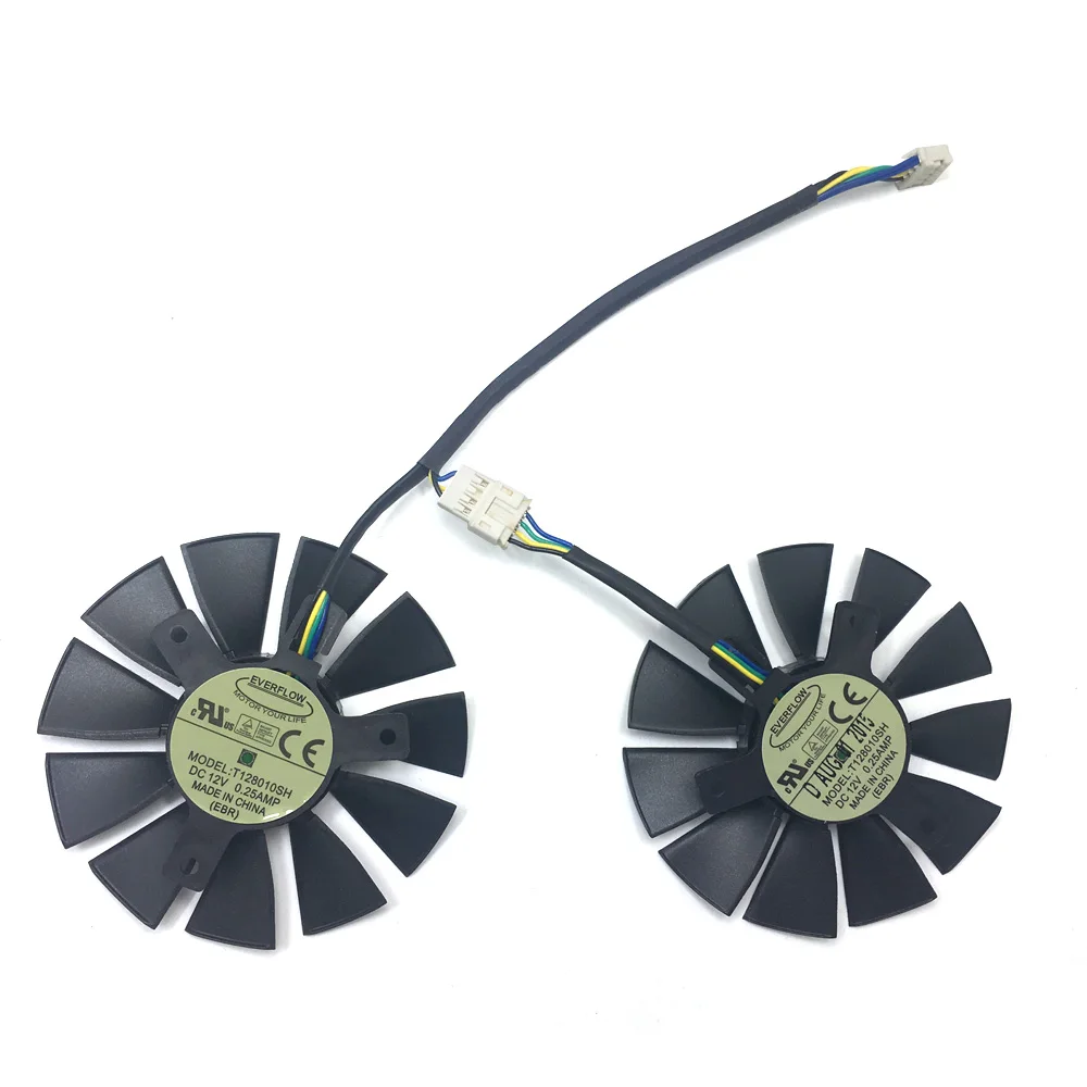 T128010SH 12V 0.25A 75 мм 4PIN вентилятор VGA для ASUS STRIX GTX960 GTX950-2GD5-GAMING GTX750TI R9 370 Графика карты вентилятор охлаждения - Цвет: T128010SH