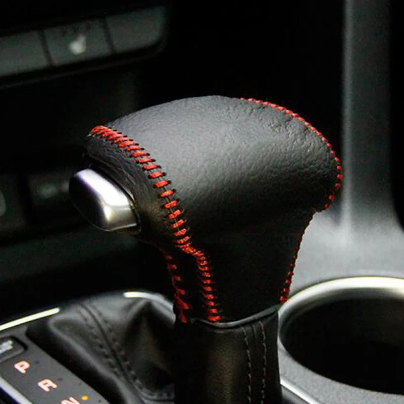Cow Leather Cover For Kia Rio K2 Sportage Optima K5 niro 2017 2018 Automatic Gear Head Shift Knob Collars Case | Автомобили и