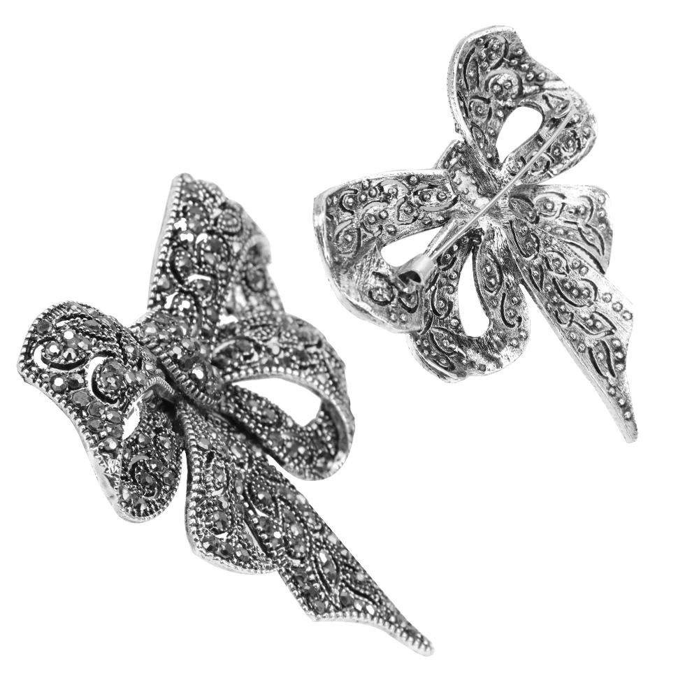 

Rhinestone Brooches Bowknot Brooch Vintage Pin Fashion Jewelry for Women Alloy Craft Home Decoration