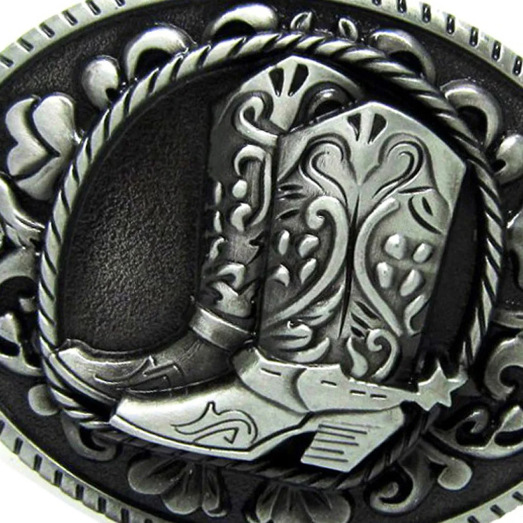 

American Western Cowboy Metal Belt Buckle Funny Boots Skull Guitar Rocker Biker