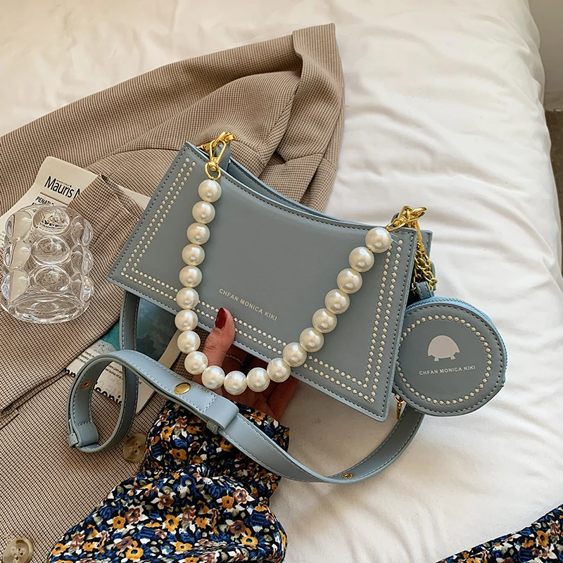 

2021 New Woman Shoulder Bag High Quality PU Chain Diagonal Small Bag Luxury Designer Handbag Underarm Bag 2021 Summer Female Bag