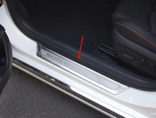 

Для Hyundai Sonata 2011-2014 Высококачественная пороговая планка из нержавеющей стали приветственная педаль устойчивая к царапинам Стайлинг автомоб...