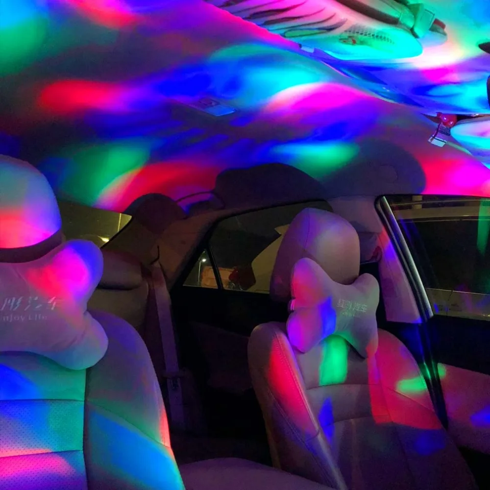 Новый LED USB автомобиль атмосфера волшебный свет DJ RGB мини красочные Музыка Звук