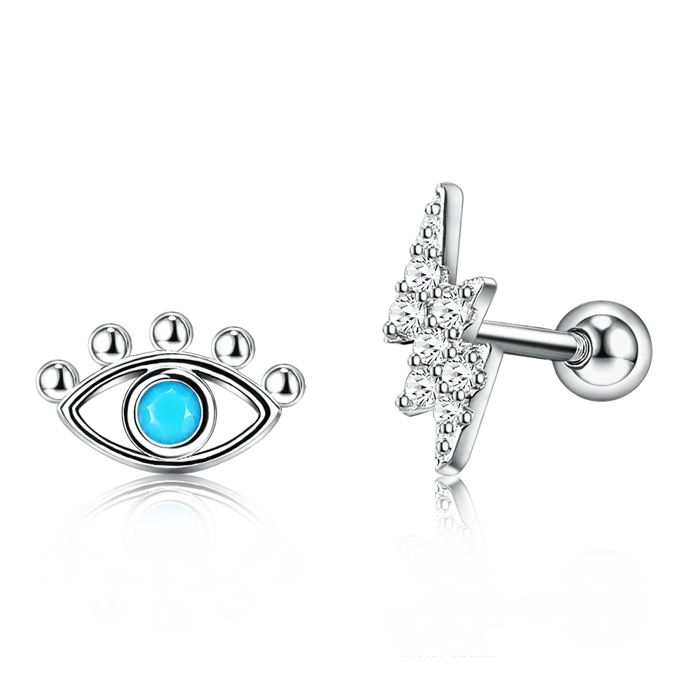 

SILVERHOO 925 Sterling Silver Earring For Women Fine Jewelry Opale Zirconia Feminine Demon Eye Earrings Best Selling Gift