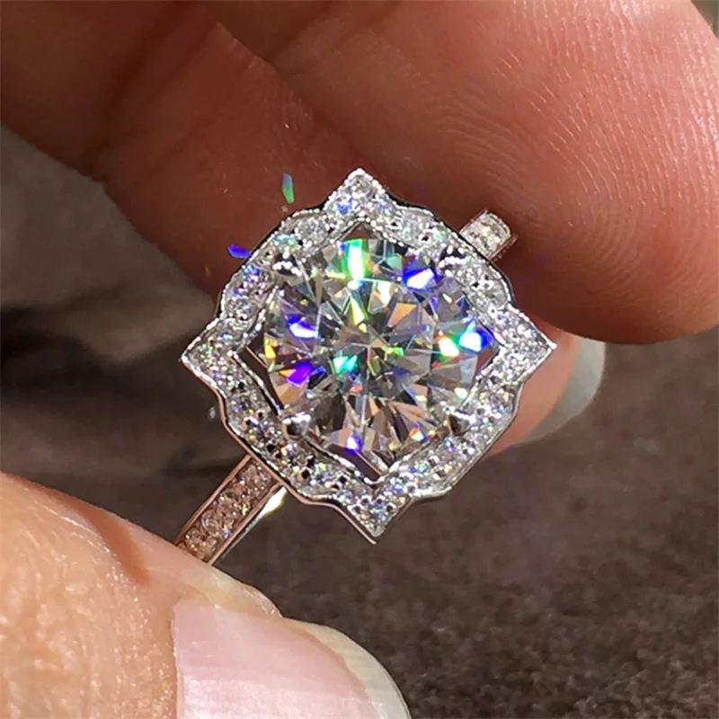 

CAOSHI Exquisite and Elegant Women Rings Wedding Dazzling Crystal Zirconia Stone Proposal Ring Aesthetic Engagement Accessories