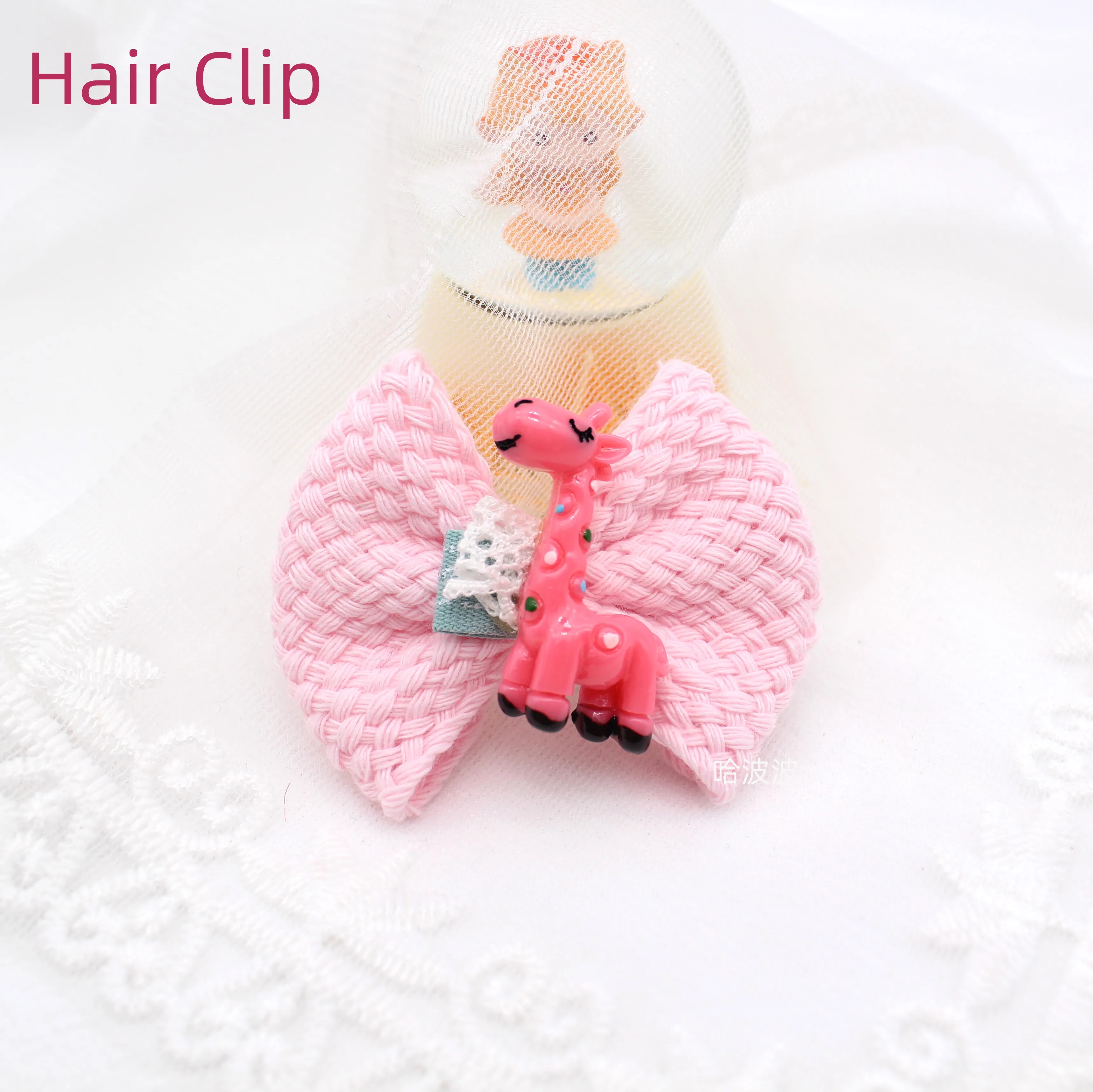 

Cute Knitted Cartoon Deer Bow Bangs Clip Handmade Exquisite Accessories