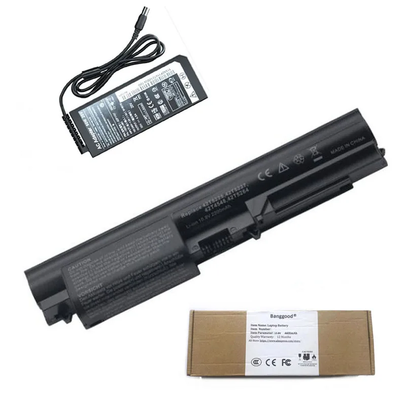 

2200mAh Laptop Battery + 20V 4.5A Power Charger for LENOVO 42T5225 42T5227 ThinkPad T61 R61 7663 7660 T400 R400 Series 41U3196