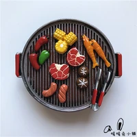 cartoon cute barbecue grill barbecue food resin refrigerator paste magnetic paste magnetic paste suction paste magnet