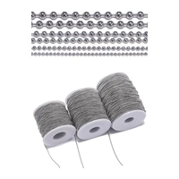 5 meterslot 1 2 4 0mm beaded ball stainless steel bulk ball bead chains for diy necklaces jewelry making accessories wholesale