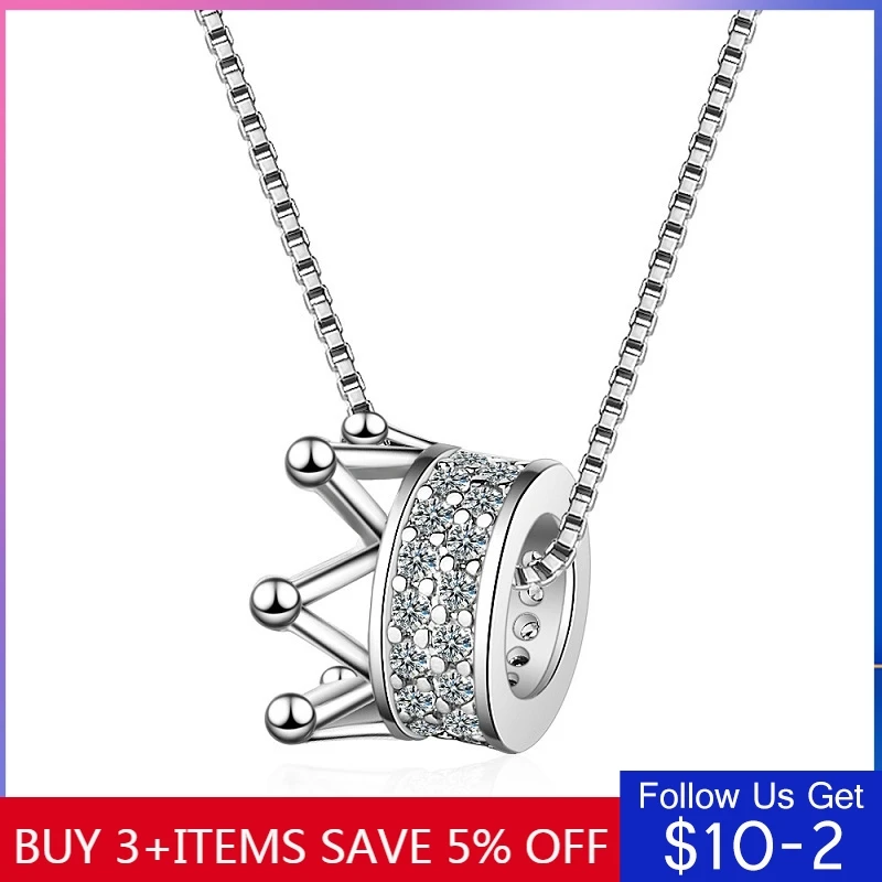 LByzHan горячая Распродажа Серебряная корона циркон кулон ожерелье Горячая Мода 2020