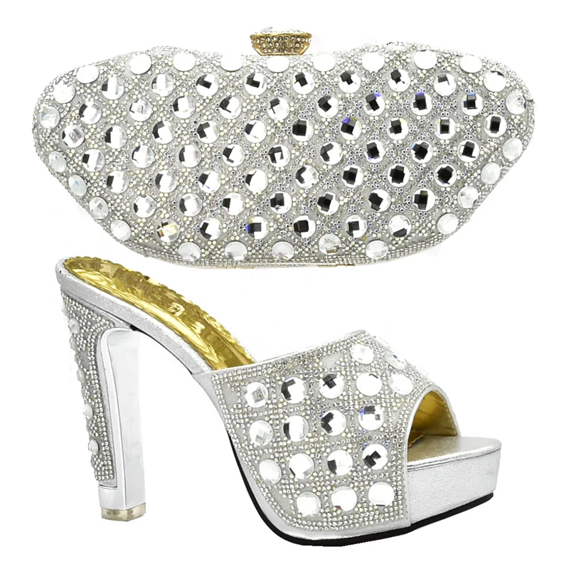 Распродажа комплект из женских туфель и сумочки со стразами итальянских