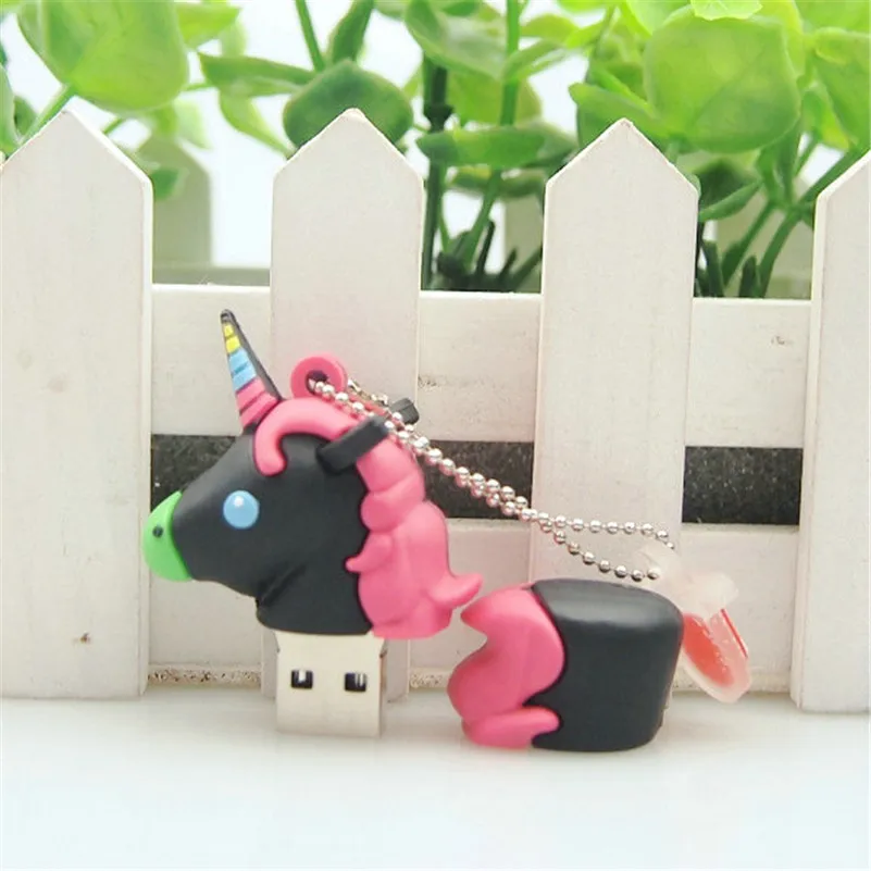 USB 2 0 мультяшный милый Единорог флешки 64 Гб флеш накопитель 128 Мб флешка 32 ГБ для