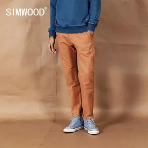 SIMWOOD 2022 Весенние Новые однотонные брюки мужские классические брюки 100% хлопок Высокое качество Мужская брендовая одежда 190435