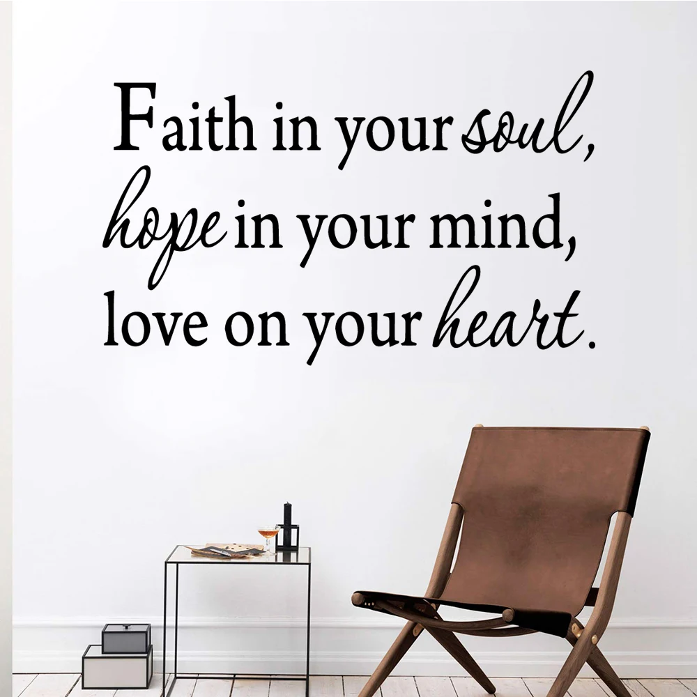 

Large Faith hope love Removable Art Vinyl Wall Stickers for Company School Office Decoration Removable Decorative Vinyl Decals