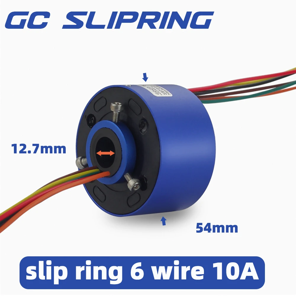 slipring hole conductive slip ring through hole 12.7mm6  10A slip ring brush collector ring
