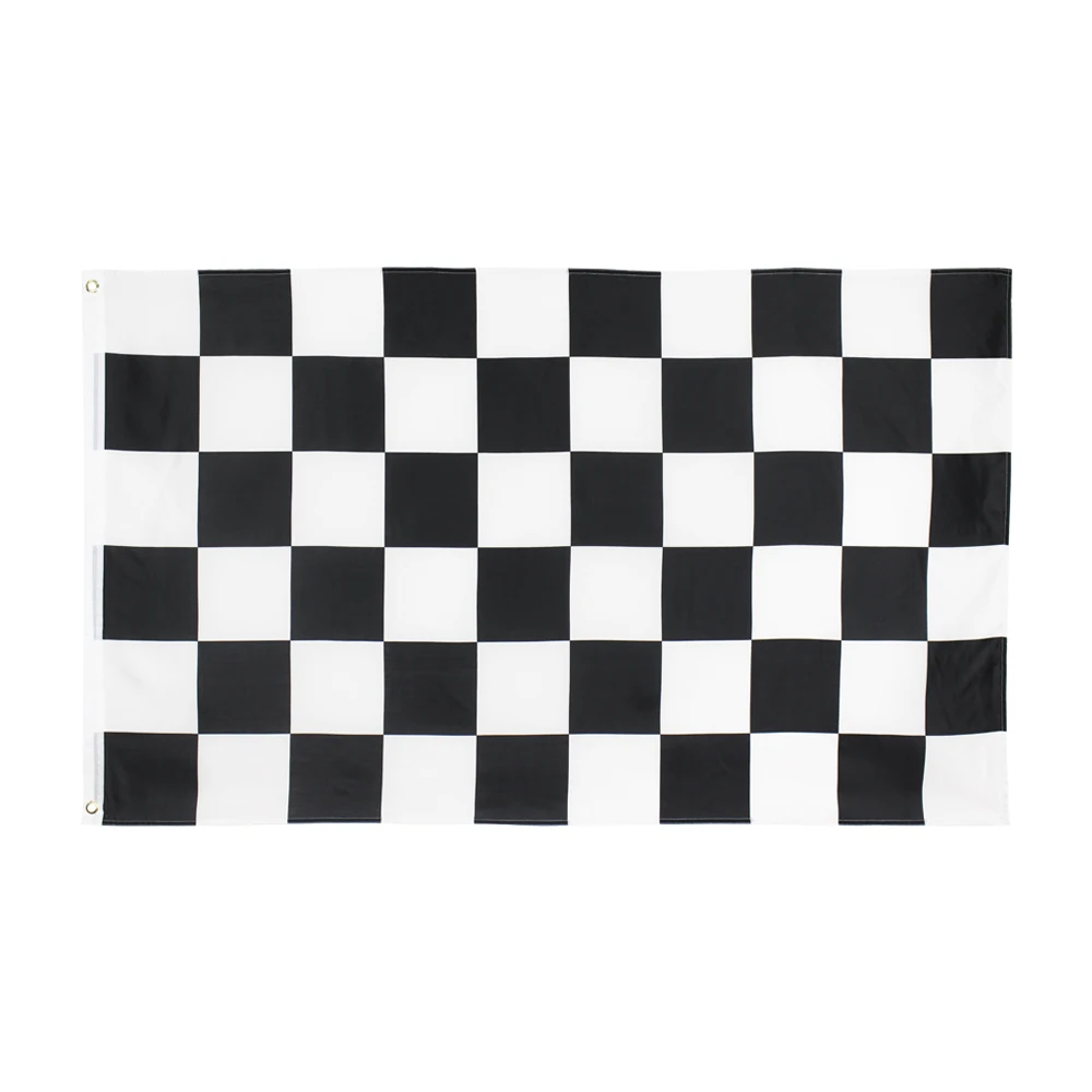 

90x150cm black white square car racing checkered Flag