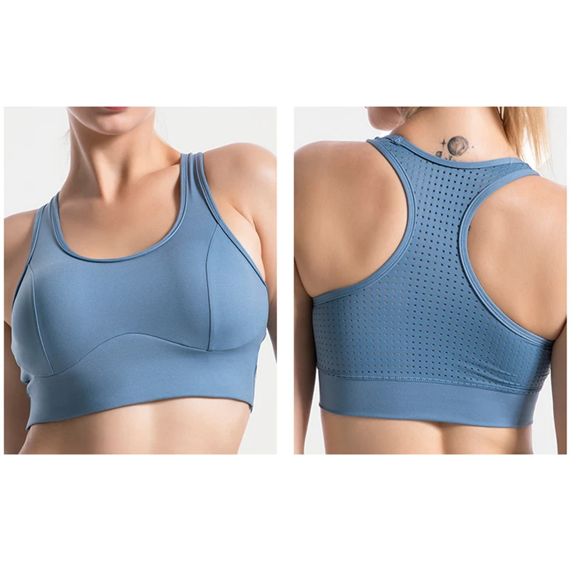 Сетчатый сексуальный спортивный топ с вырезами ударопрочный бюстгальтер