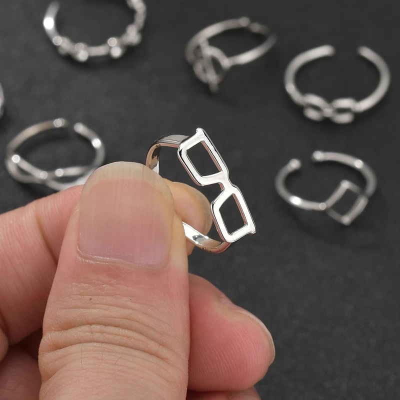 Concise Unisex Fashion Custom Adjustable Stainless Steel Rings Sliver Trendy High Quality Wedding Rings Jewelry For Lovers