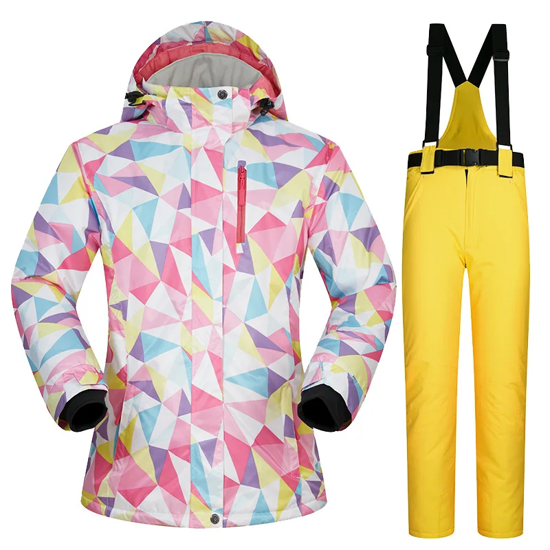 Куртка для сноуборда + брюки лыжный костюм женская зимняя водонепроницаемая
