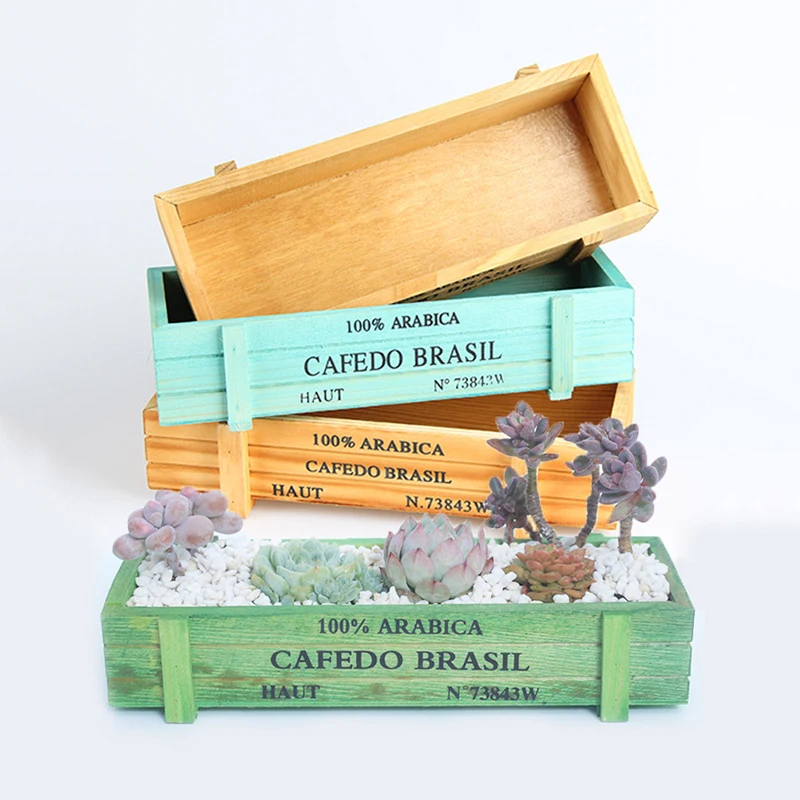 Натуральный деревянный цветочный горшок сказочное украшение для сада хранилище