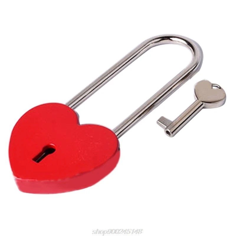 

Heart Shaped Long Wish Lock Padlock for Lovers Wedding Travel Supplies M12 21 Dropship