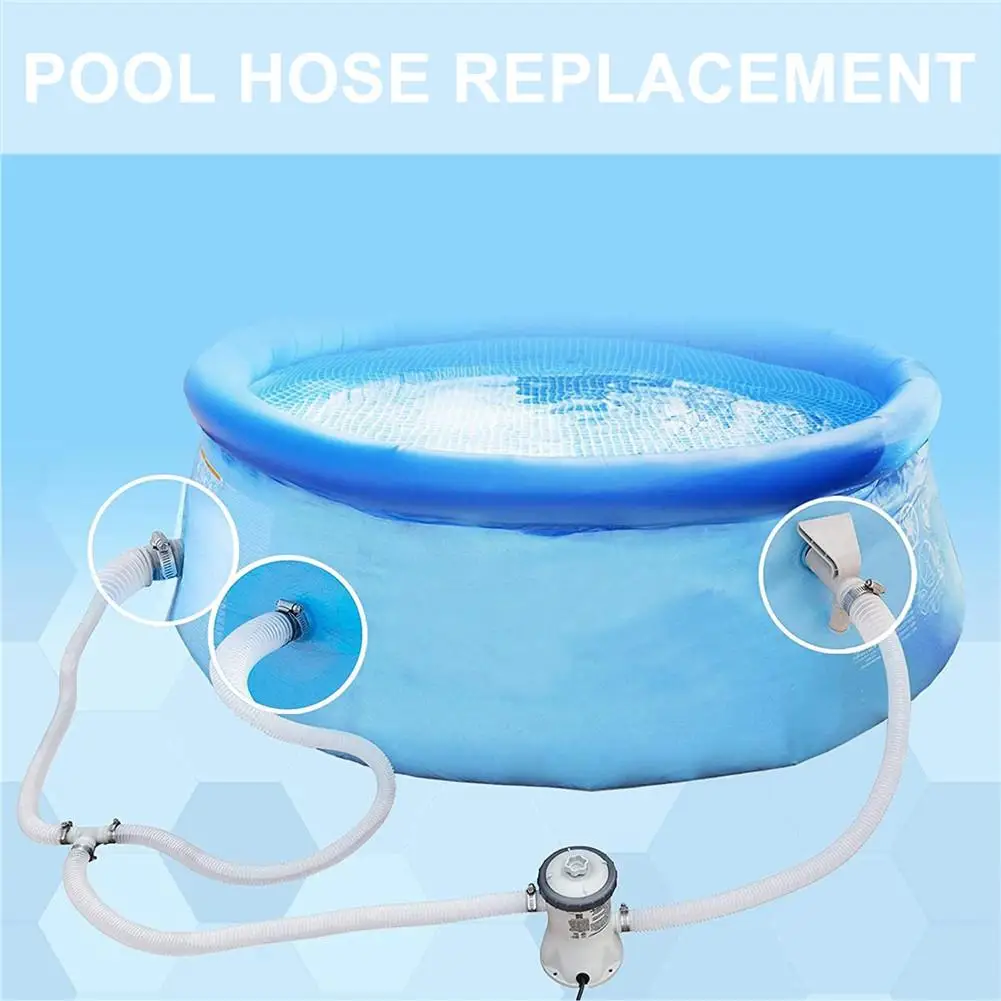 

Replacement Hose Durable Soft Filter Pump Hose with 4 Metal Clamps Pool Pump Replacement Accessory