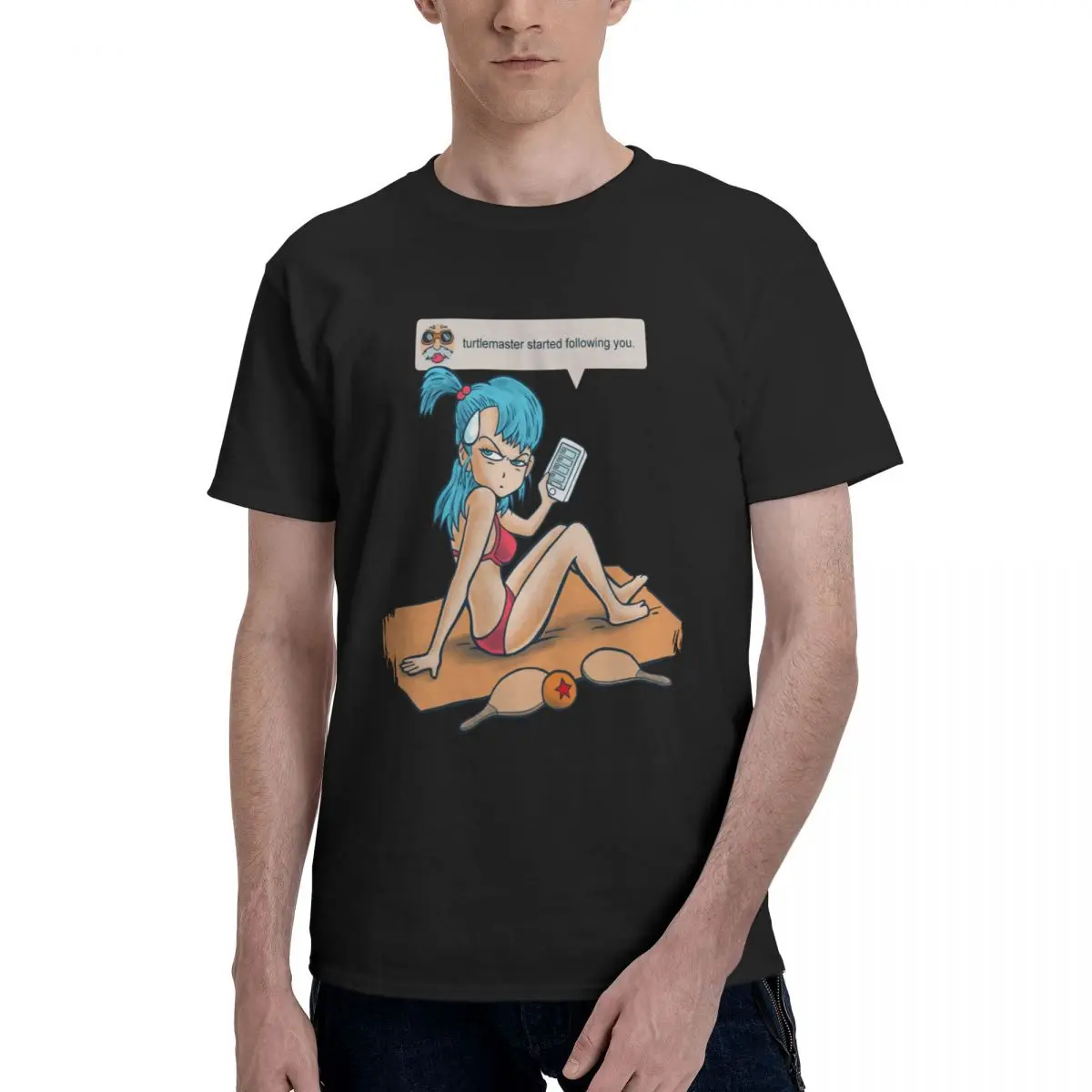 

Bandai Dragon Ball Bulma Influencer T Shirt Men Pure Cotton Leisure T-Shirts Anime Manga Tees Short Sleeve Clothing Graphic