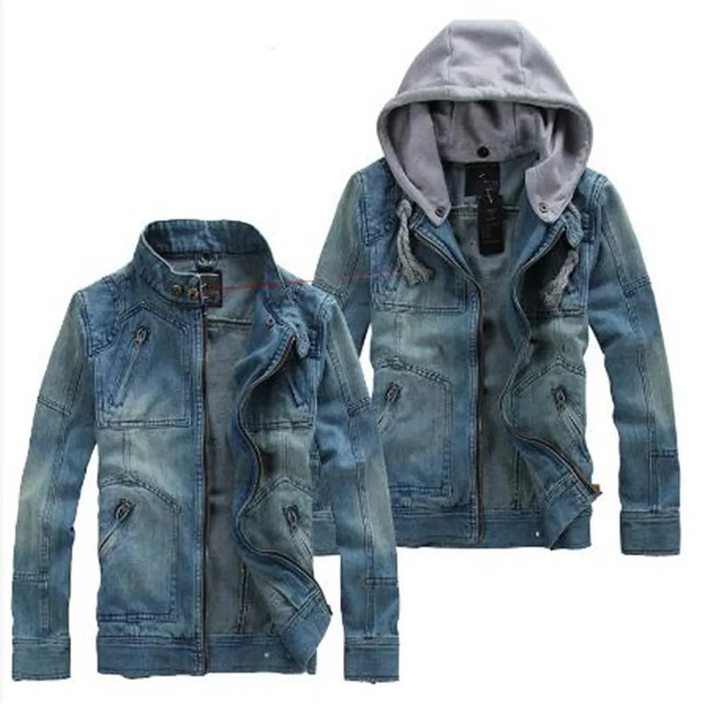 

Autumn and winter new fashion men's casual hooded denim jacket jackets denim clothing cowboy