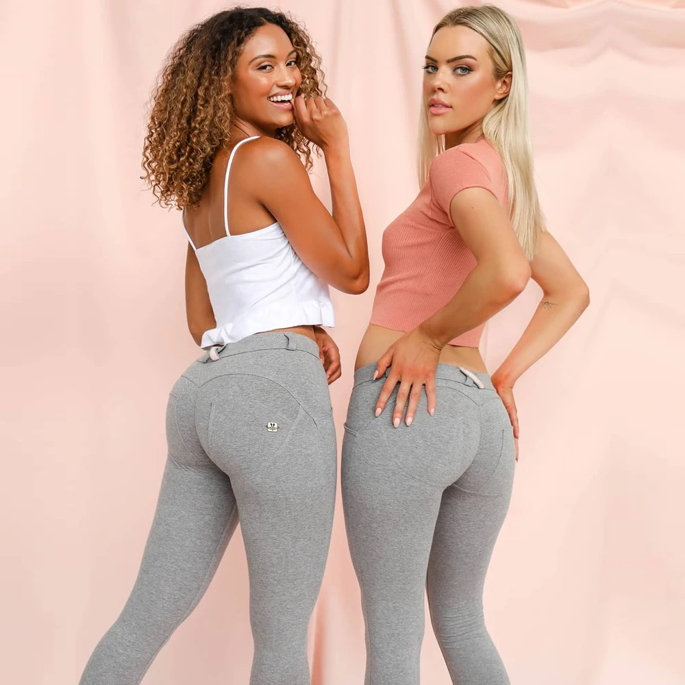 Melody Yoga Pants Women's Sport Tights Grey Leggings for Fitness Jeggings for Women Mid Waisted Push Up Butt Lifting Leggings
