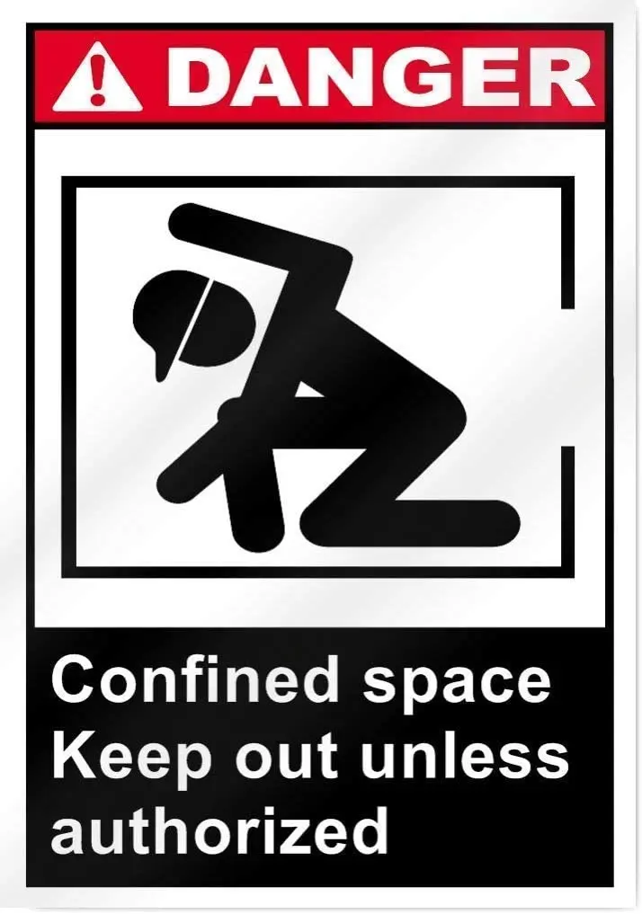 

Metal Signs,Tin Warning Signs,Vintage,Warning Signs Confined Space Keep Out Unless Authorized Danger Sign Novelty