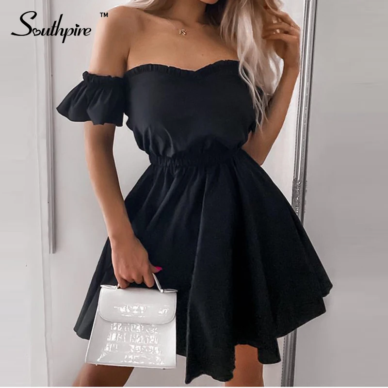 

Southpire Women's Off Shoulder Short Sleeve Beach Summer Dress 2022 Sexy Backless Mini Party Dress Daily Ladies Clothes