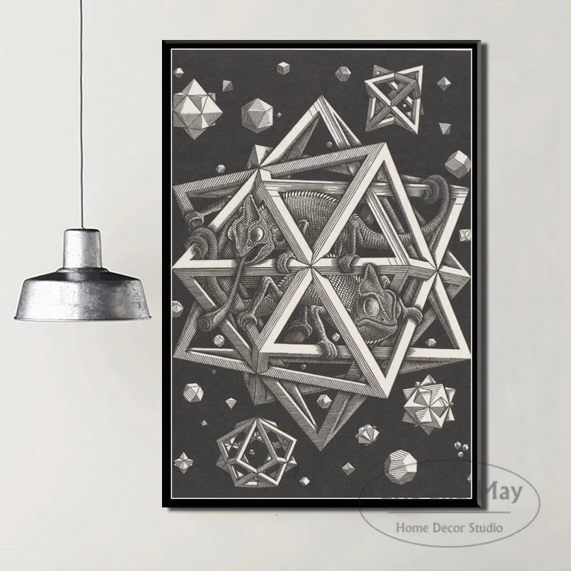 Escher Surreal геометрический холст живопись плакаты и принты картины на стену