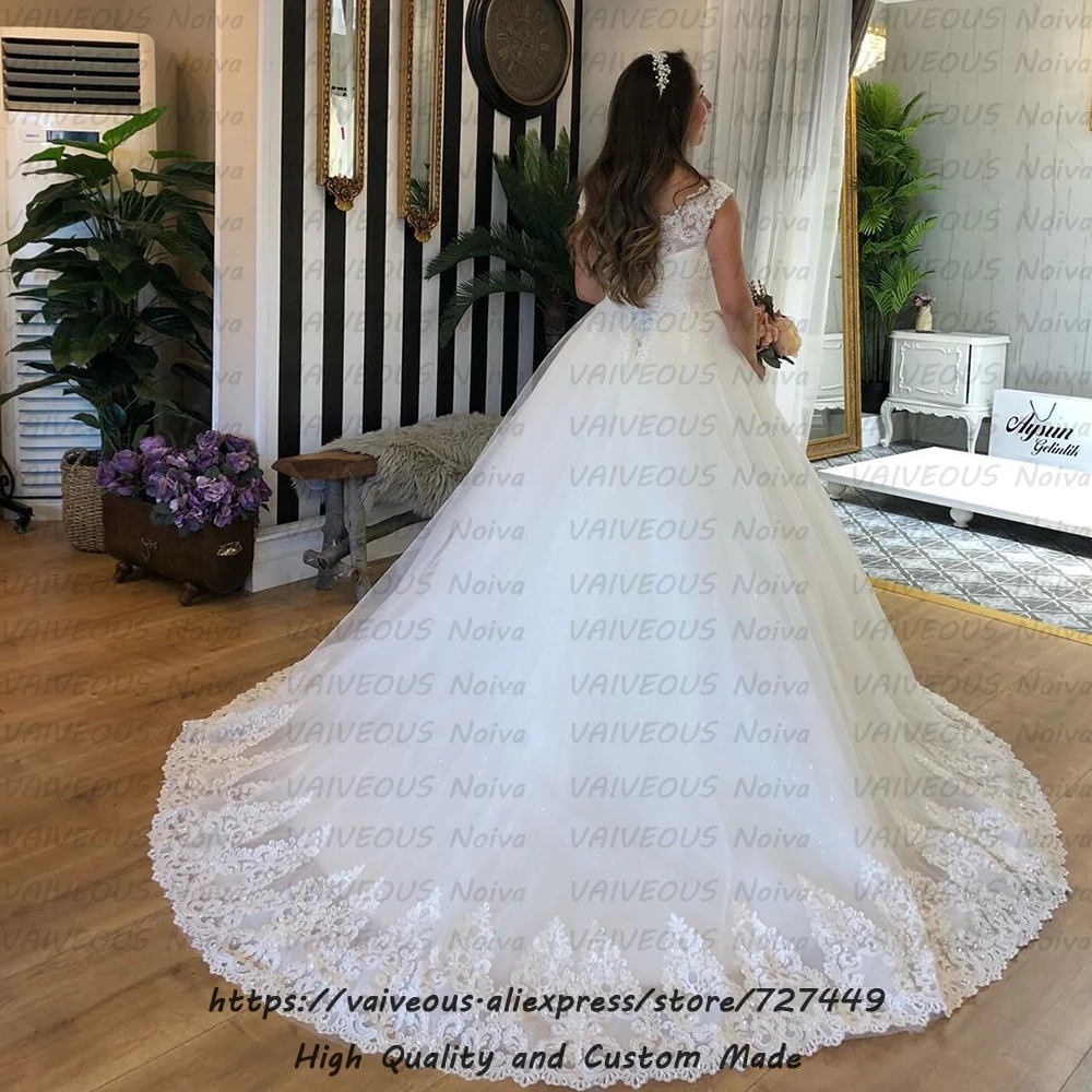 Vestidos De Boda, Новое поступление, платье для невесты, элегантное кружевное бальное платье с бисером, свадебные платья,, большие размеры, свадебное платье, robe mariee