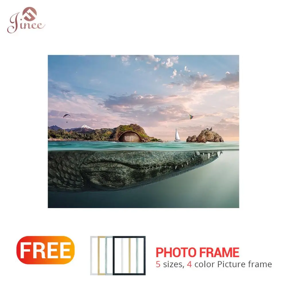 Алмазная 5D картина сделай сам вышивка с островом крокодила наборы для вышивки