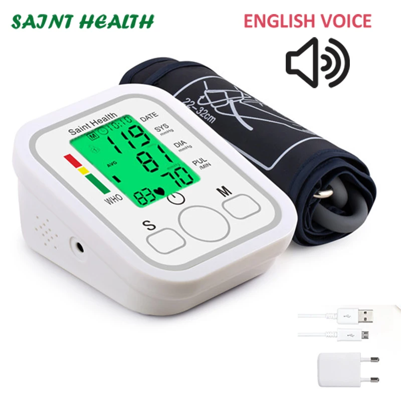 

Saint Health Backlight Digital Arm Blood Pressure Monitor BP Sphygmomanometer Heart Blood Tonometer for Measuring Tonometer