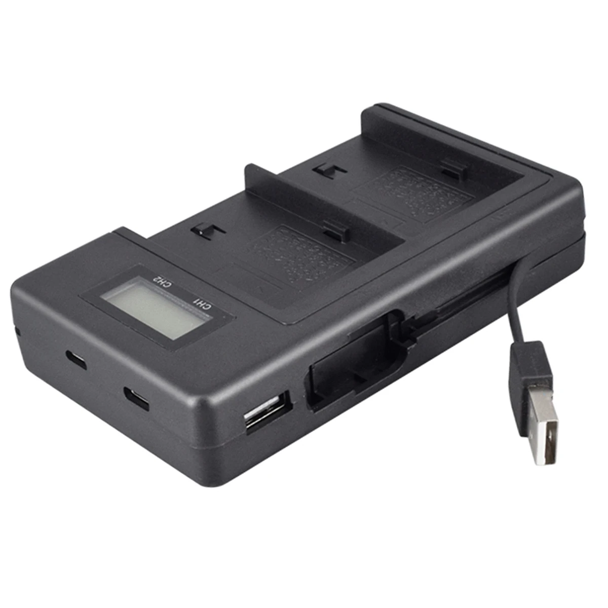 ЖК-дисплей USB вход Двухканальное зарядное устройство для камеры для NP-F970 батареи камеры