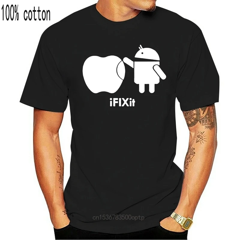 

Новинка 2021, забавная Мужская футболка унисекс с принтом Android I Fix It Spoof, размер мультяшной футболки, мужская модная футболка с коротким рукаво...