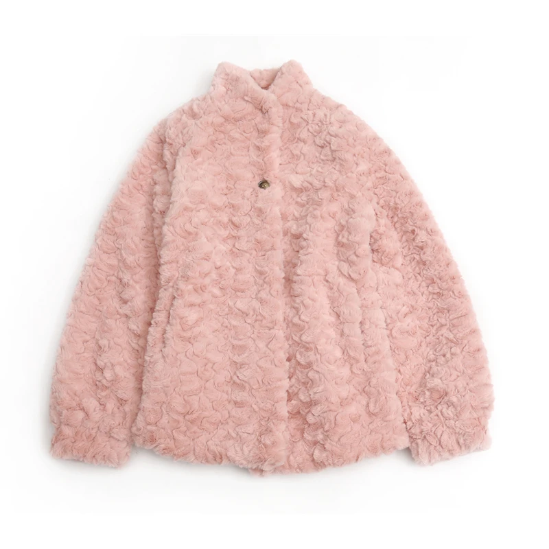 

Faux Fur Coat Solid Single Breasted Faux Rabbit Fur Jacket Warm Thick Fashion Loose Ladies Coat Winter Jacket Women Teddy Jacket