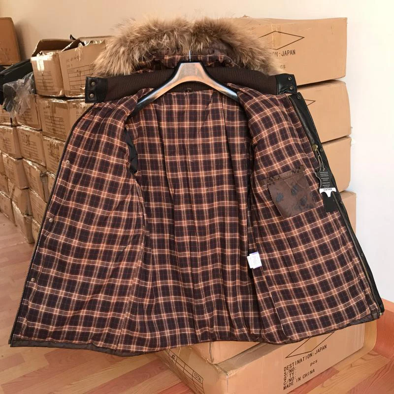 Новинка 2021 зимнее Мужское пальто на утином пуху куртка из натуральной коровьей