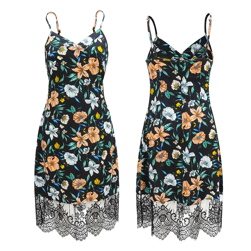 Женское Повседневное платье без рукавов кружевное пляжное с цветочным принтом и