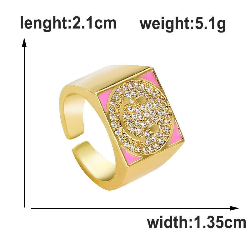 Новое поступление открытое регулируемое квадратное кольцо с микро цирконом и