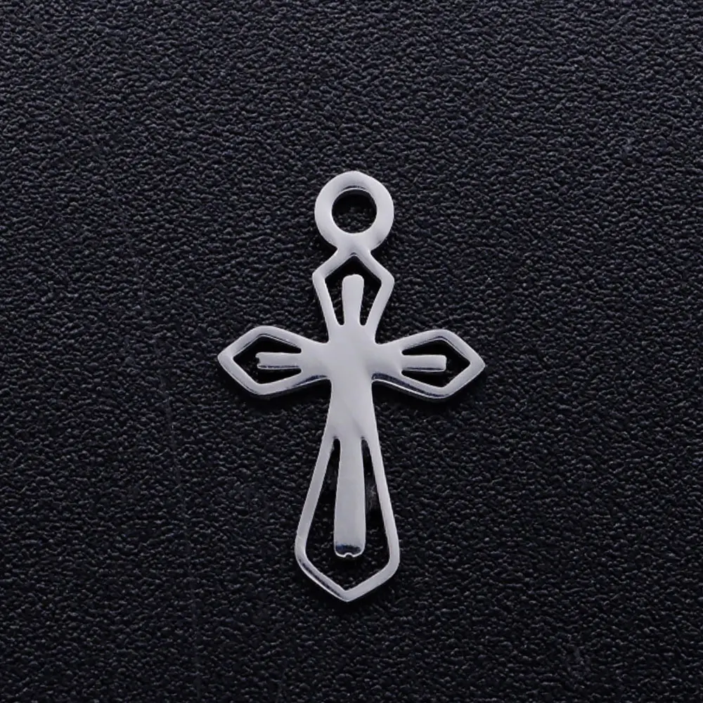 5pcs Jesus Cross Stainless Steel Charms - Durable DIY Jewelry Supplies OEM Accepted - Never Tarnish image 2