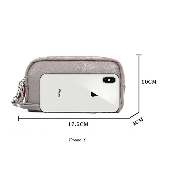 

2021 Long Women Wallet Genuine Leather 3 layers Zipper Wristlet Bag Big Capacity Lady Clutch Coin Purse Mobile phone bag black