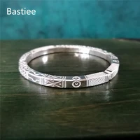 bastiee 999 sterling silver bracelet for women miao mysterious totem cuff hmong bangle adjustable handmade luxury jewelry