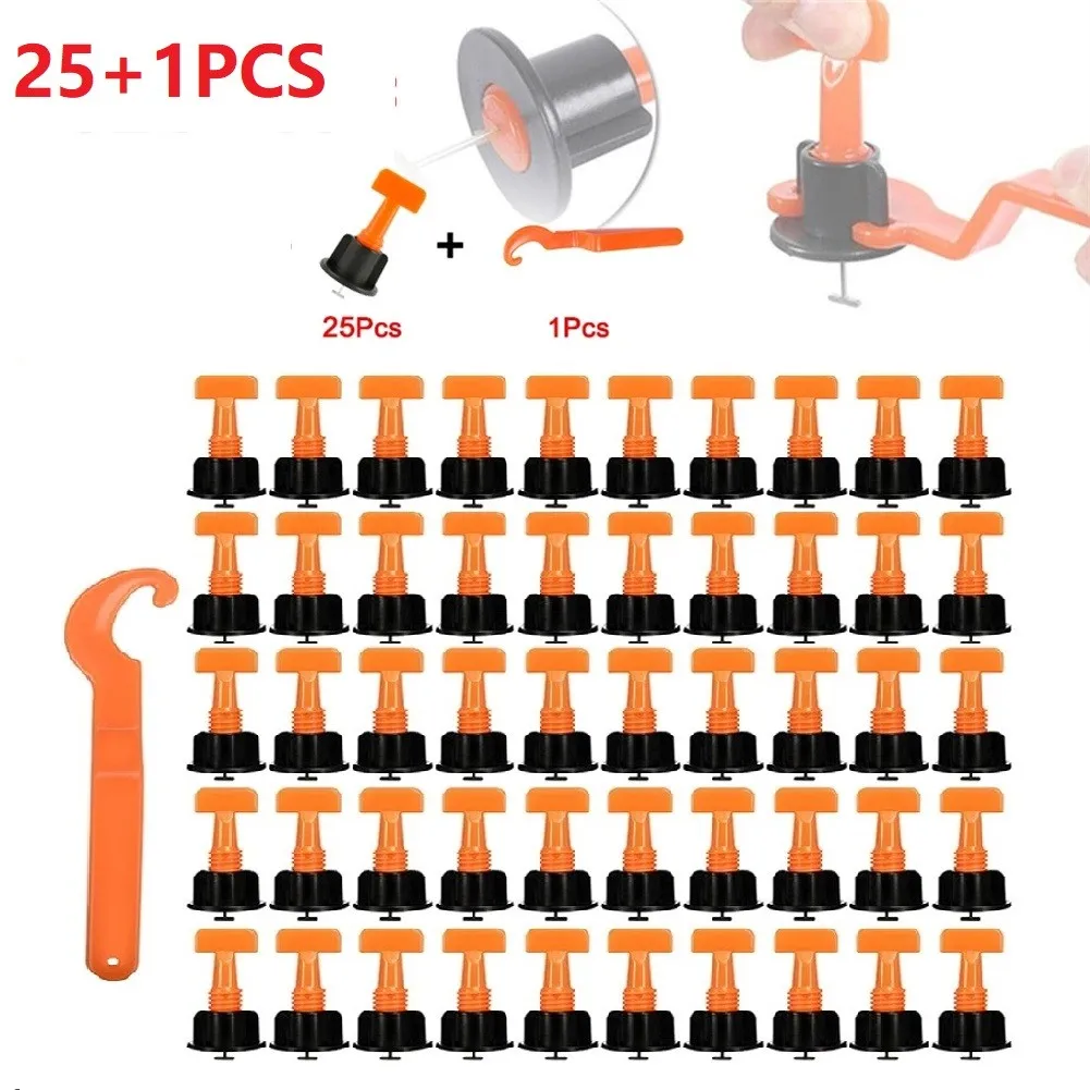 

50+1pcs Level Wedges Tile Spacers Cross Leveling Angle System Removable Reusable For Flooring Wall Tile Leveling System