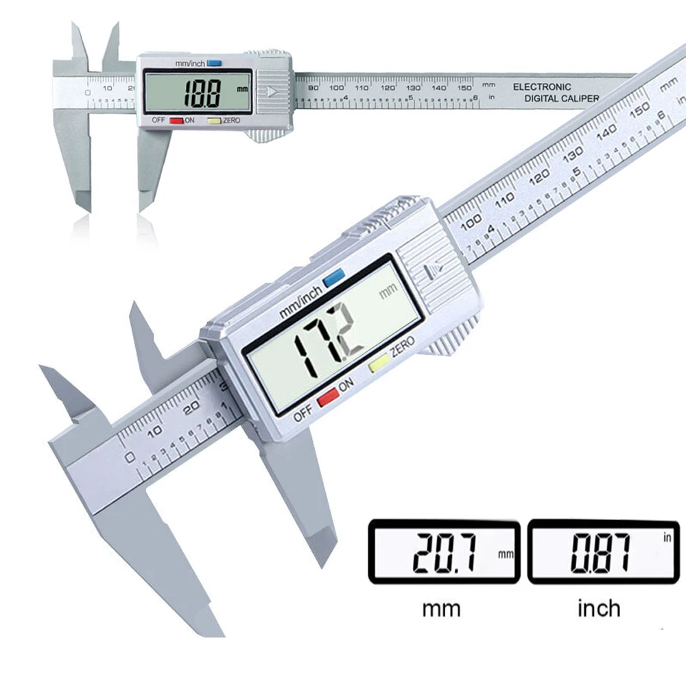 

Штангенциркуль цифровой пластиковый, 150 мм, 0,6 дюйма