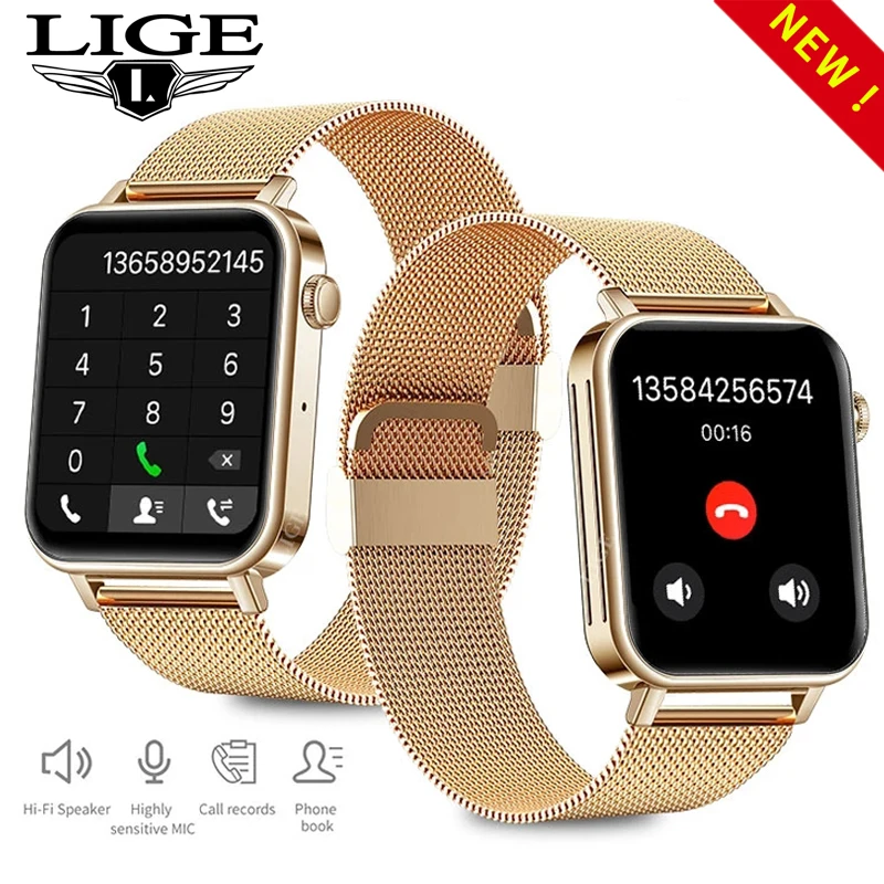 

Смарт-часы LIGE для мужчин и женщин, Bluetooth, 1,69 дюйма